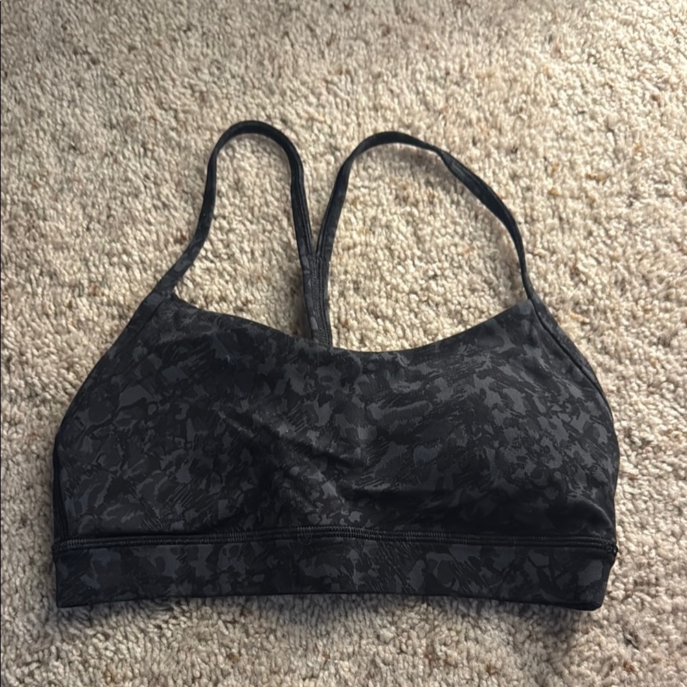 Lululemon Women's Black Patterned Sports Bra